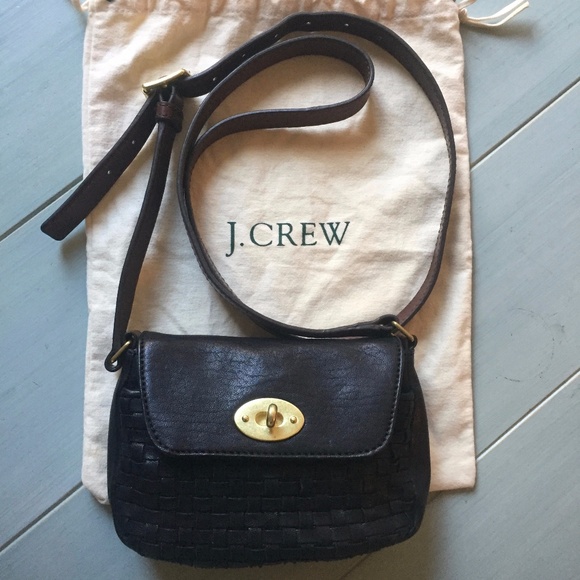 J. Crew Handbags - J. Crew Leather Basket Weave Indio Crossbody